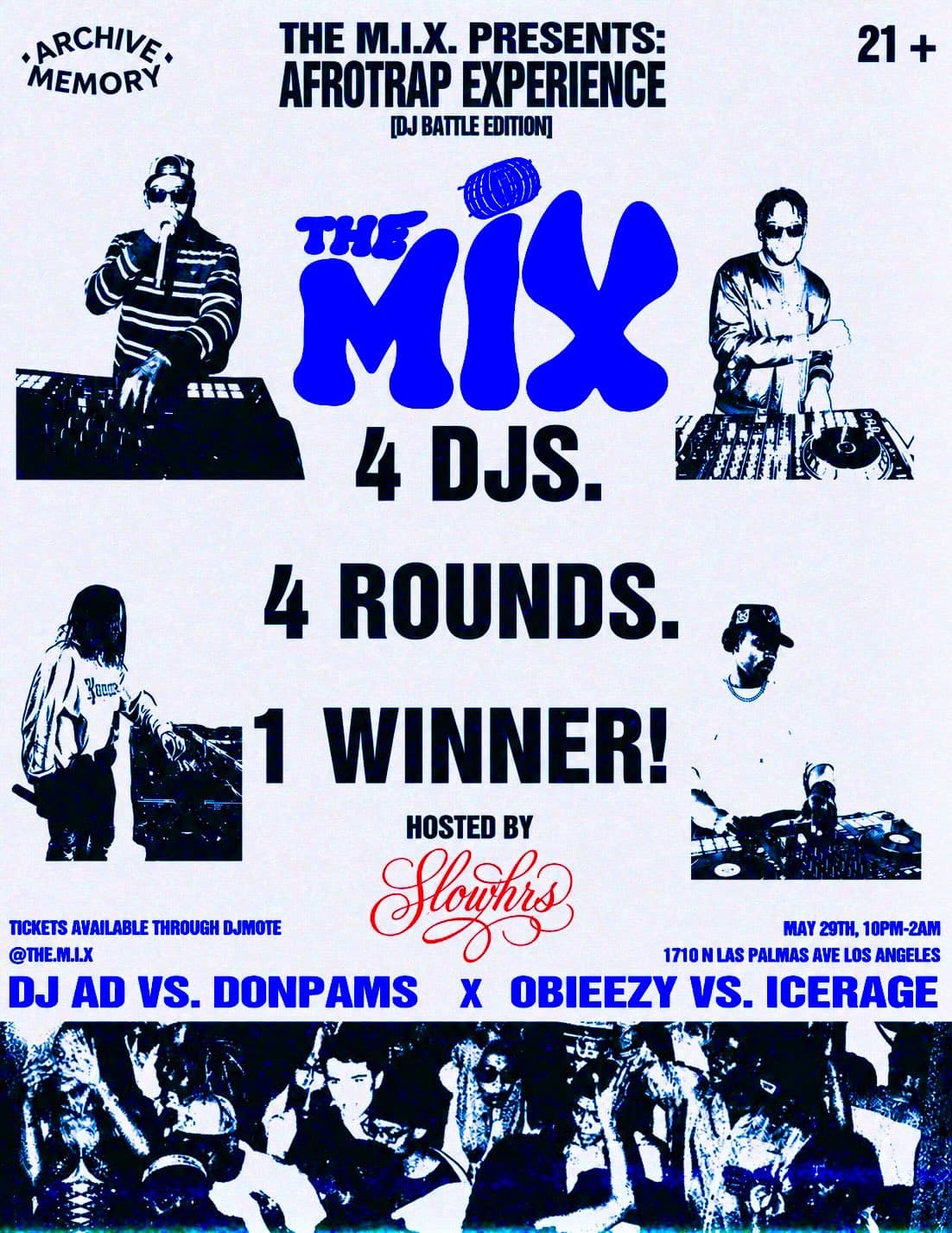 DJ Battles — Moteoff — SLOWHRS Event Flyer