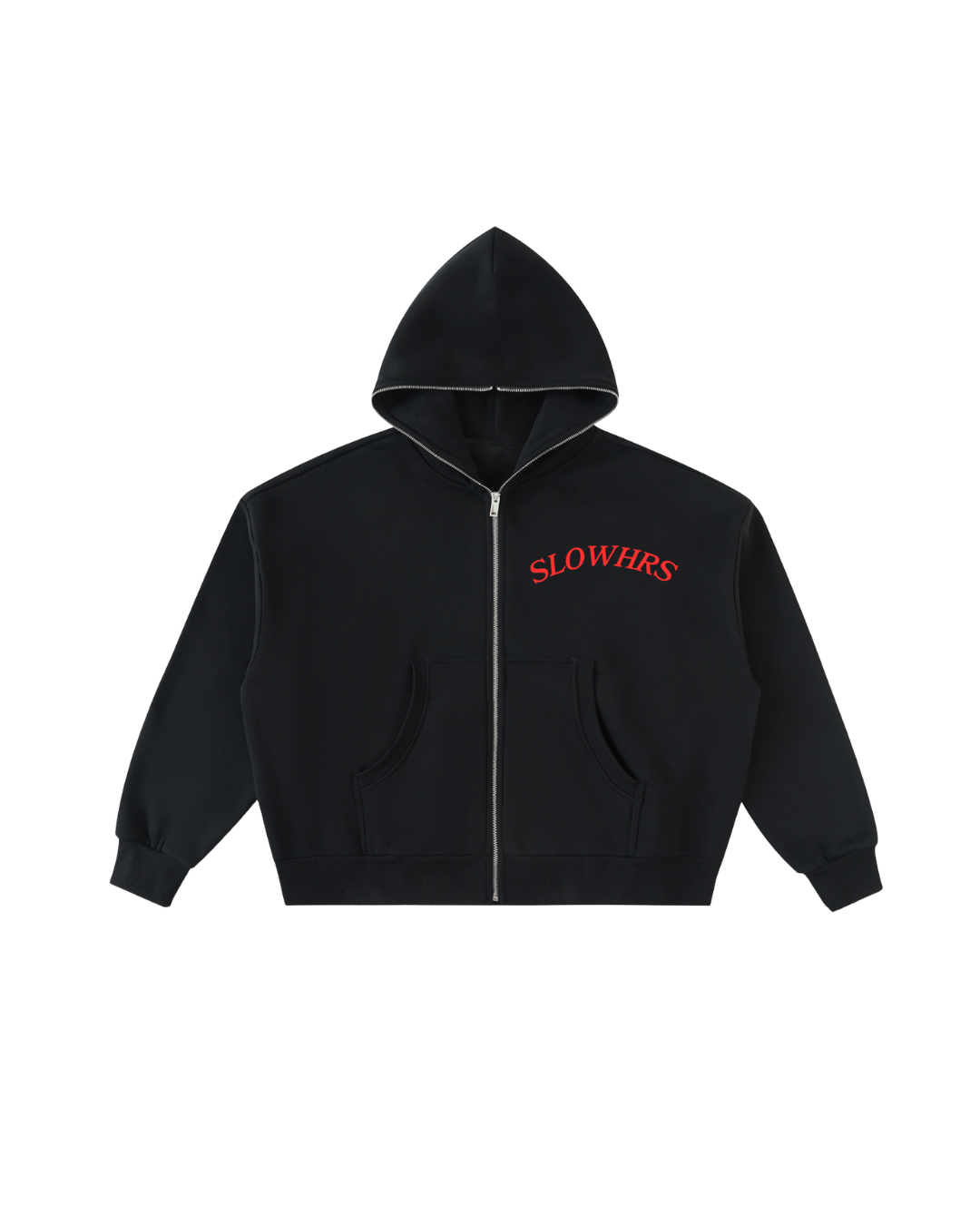 SLOWHRS FULL ZIP HOODIE(Black/Red)