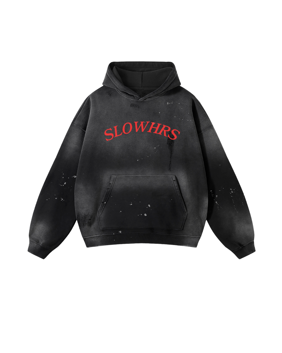 SLOWHRS WASHED HOODIE(Black/Red)