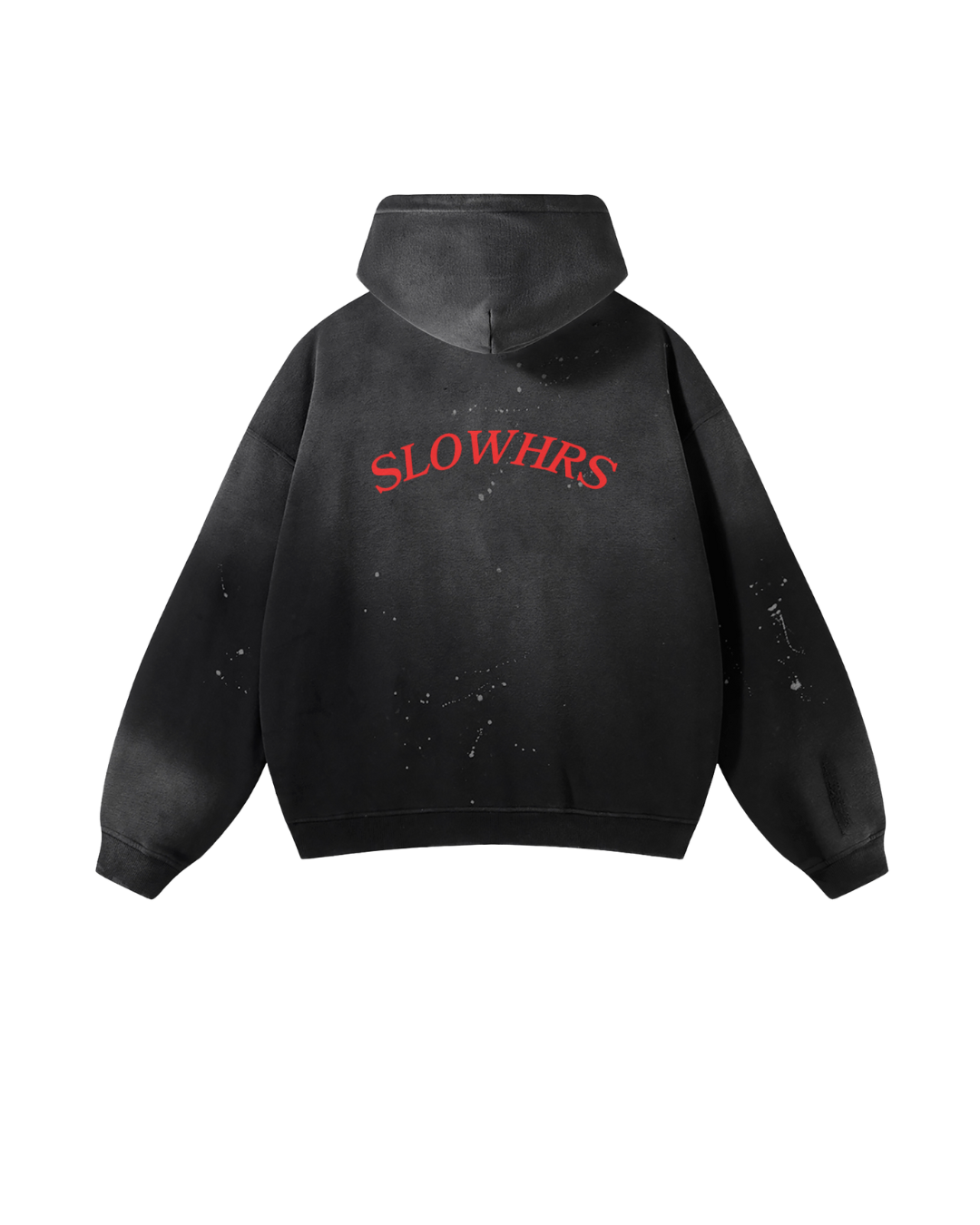 SLOWHRS WASHED HOODIE(Black/Red)