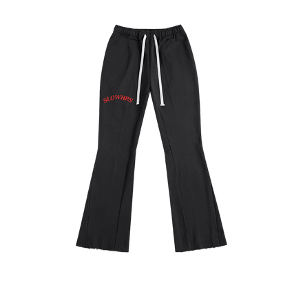 SLOWHRS FLARED FLEECE PANTS(Black/Red)